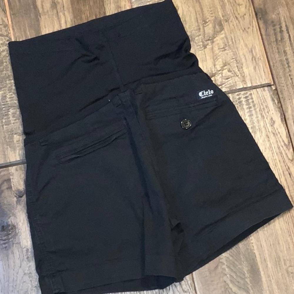 Pink Blush maternity flat front khakis shorts. - Picture 2 of 3